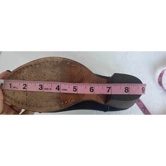 Rag & Bone Black Suede Leather Almond Toe Ankle Bootie Boots Block Heel Sz 11 - Picture 10 of 11